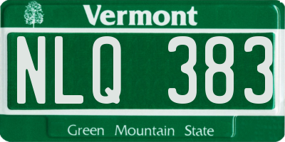 VT license plate NLQ383
