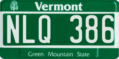VT license plate NLQ386