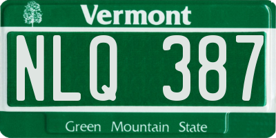 VT license plate NLQ387