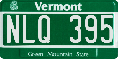VT license plate NLQ395