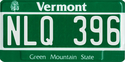 VT license plate NLQ396