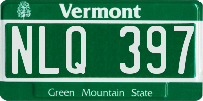 VT license plate NLQ397