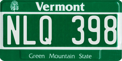 VT license plate NLQ398