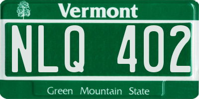 VT license plate NLQ402