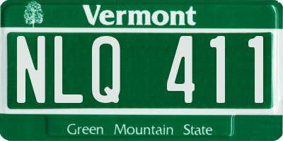 VT license plate NLQ411