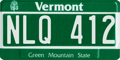VT license plate NLQ412