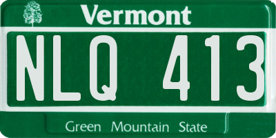 VT license plate NLQ413