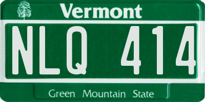 VT license plate NLQ414