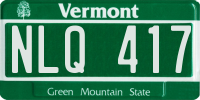 VT license plate NLQ417