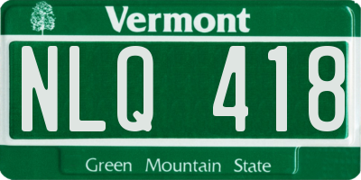VT license plate NLQ418
