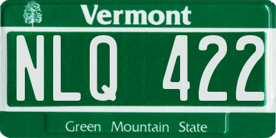 VT license plate NLQ422