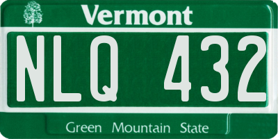 VT license plate NLQ432