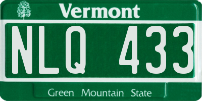 VT license plate NLQ433