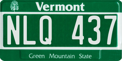 VT license plate NLQ437