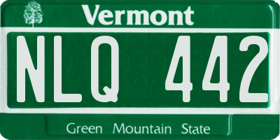 VT license plate NLQ442