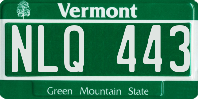 VT license plate NLQ443