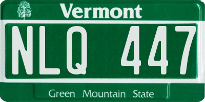VT license plate NLQ447