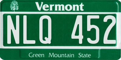 VT license plate NLQ452