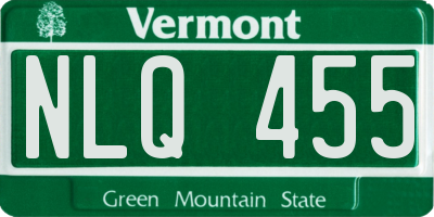 VT license plate NLQ455