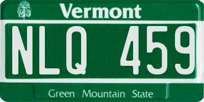 VT license plate NLQ459