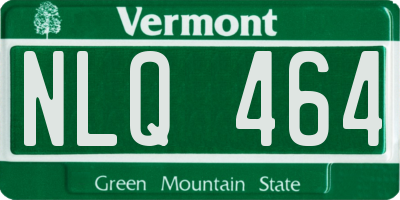 VT license plate NLQ464