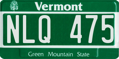 VT license plate NLQ475