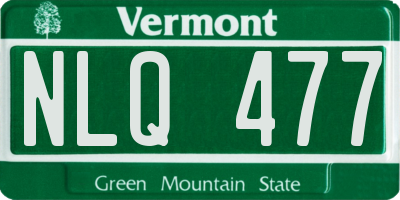 VT license plate NLQ477