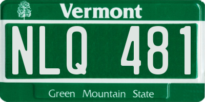 VT license plate NLQ481