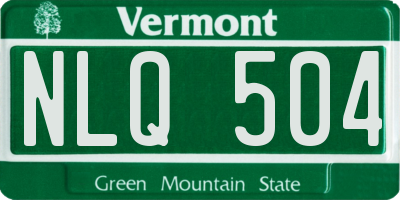 VT license plate NLQ504