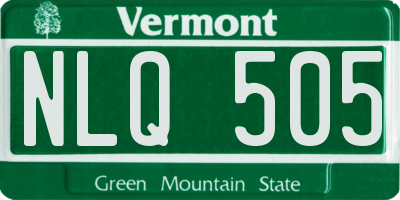 VT license plate NLQ505