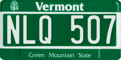VT license plate NLQ507