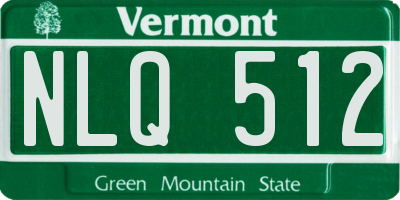 VT license plate NLQ512