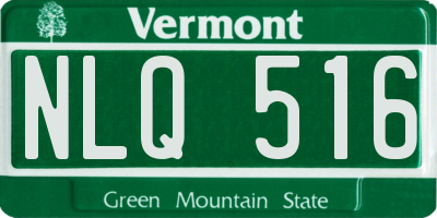 VT license plate NLQ516