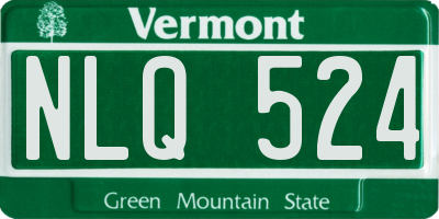VT license plate NLQ524