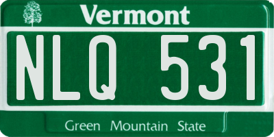 VT license plate NLQ531