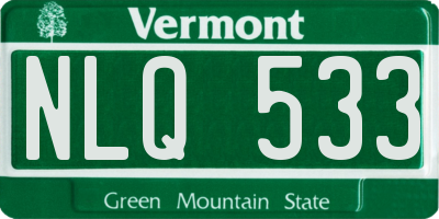 VT license plate NLQ533