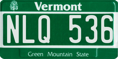 VT license plate NLQ536