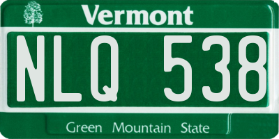 VT license plate NLQ538