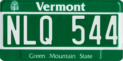VT license plate NLQ544