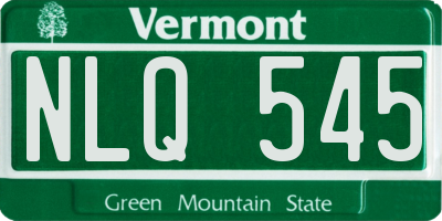 VT license plate NLQ545