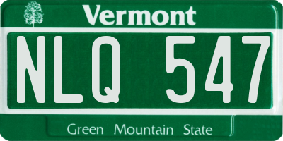 VT license plate NLQ547