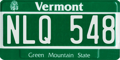 VT license plate NLQ548