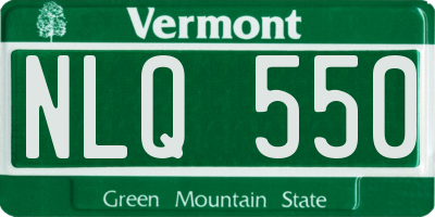 VT license plate NLQ550