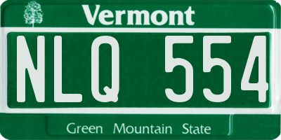 VT license plate NLQ554
