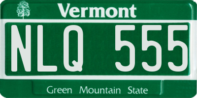 VT license plate NLQ555