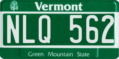 VT license plate NLQ562