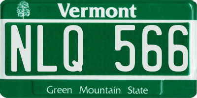 VT license plate NLQ566