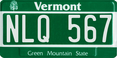 VT license plate NLQ567