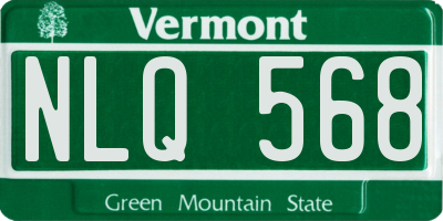 VT license plate NLQ568