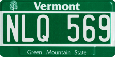VT license plate NLQ569